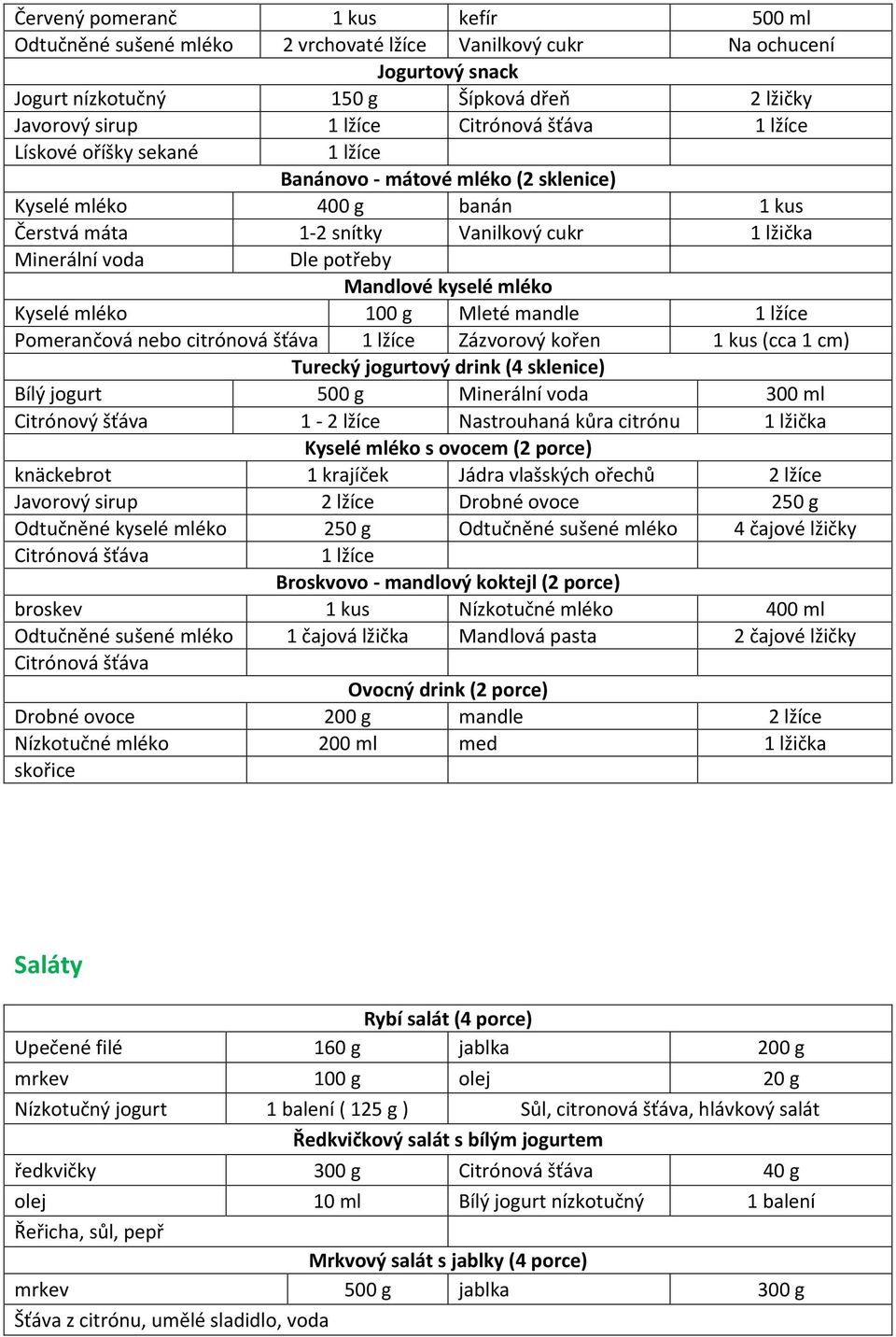 kyselé mléko Kyselé mléko 100 g Mleté mandle 1 lžíce Pomerančová nebo citrónová šťáva 1 lžíce Zázvorový kořen 1 kus (cca 1 cm) Turecký jogurtový drink (4 sklenice) Bílý jogurt 500 g Minerální voda