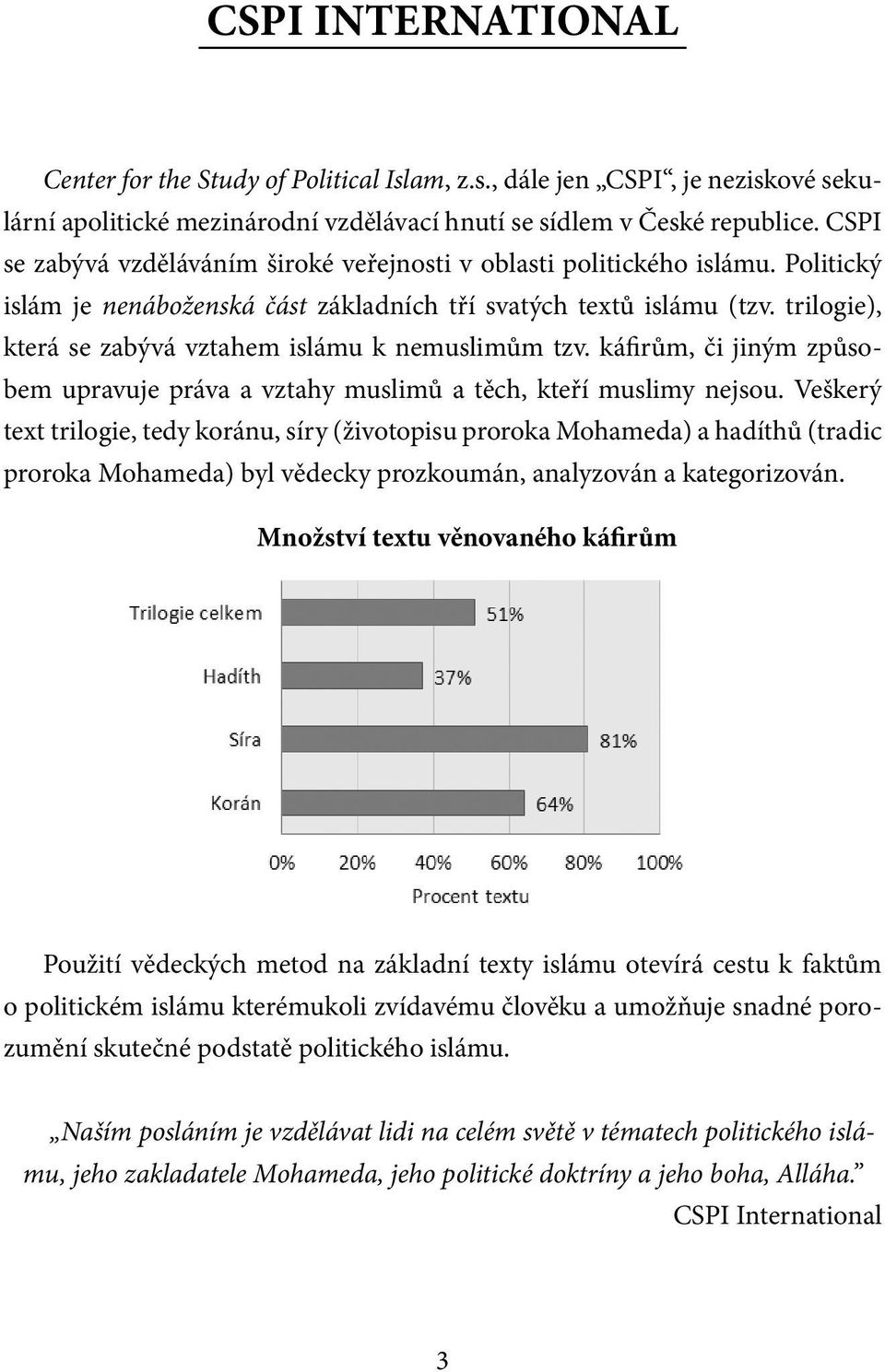 trilogie), která se zabývá vztahem islámu k nemuslimům tzv. káfirům, či jiným způsobem upravuje práva a vztahy muslimů a těch, kteří muslimy nejsou.