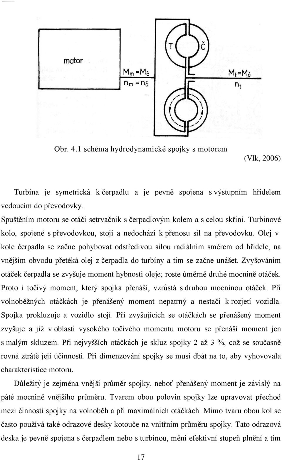 Olej v kole čerpadla se začne pohybovat odstředivou silou radiálním směrem od hřídele, na vnějším obvodu přetéká olej z čerpadla do turbíny a tím se začne unášet.