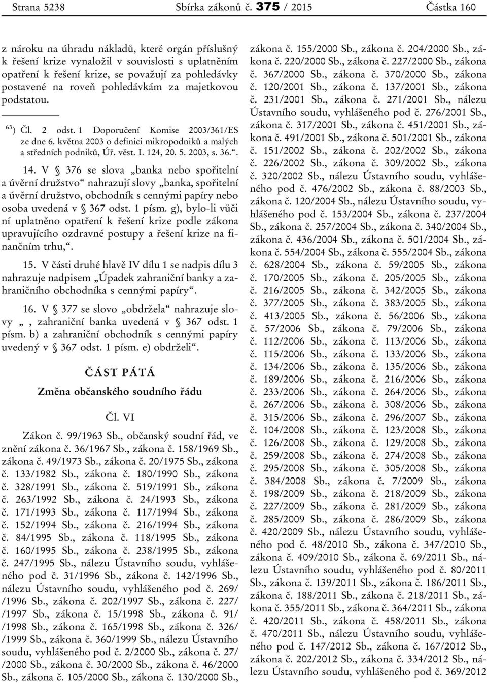 pohledávkám za majetkovou podstatou. 63 ) Čl. 2 odst. 1 Doporučení Komise 2003/361/ES ze dne 6. května 2003 o definici mikropodniků a malých a středních podniků, Úř. věst. L 124, 20. 5. 2003, s. 36.