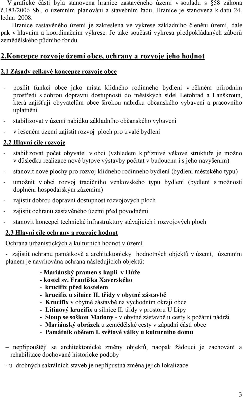 Koncepce rozvoje území obce, ochrany a rozvoje jeho hodnot 2.