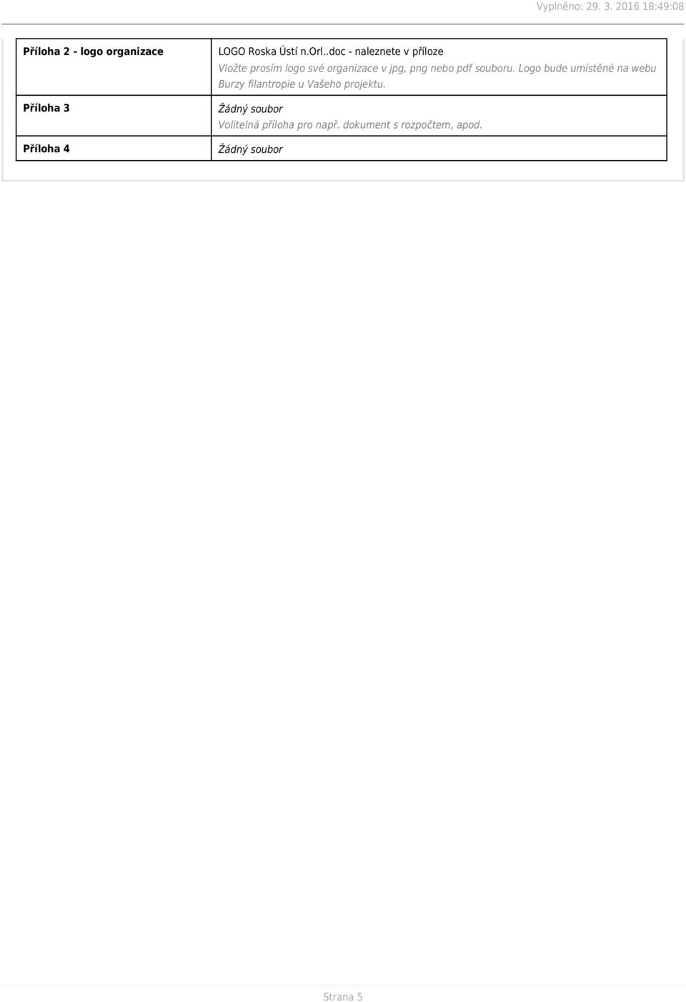 pdf souboru. Logo bude umístěné na webu Burzy filantropie u Vašeho projektu.