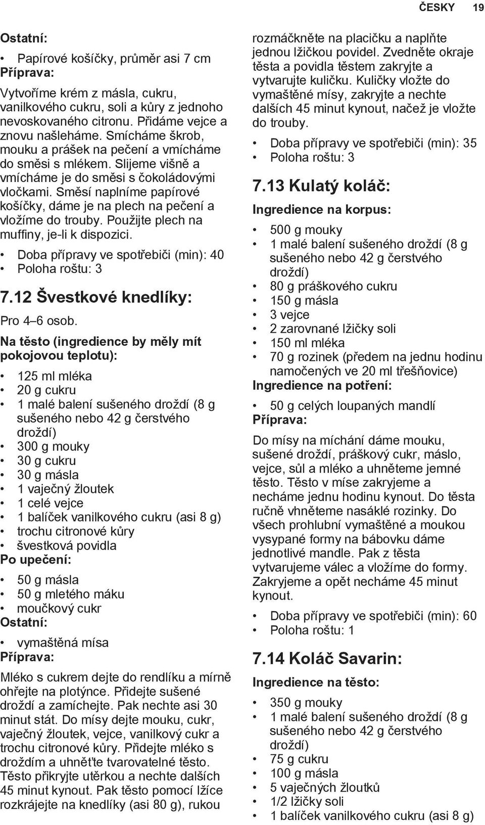 Směsí naplníme papírové košíčky, dáme je na plech na pečení a vložíme do trouby. Použijte plech na muffiny, je-li k dispozici. Doba přípravy ve spotřebiči (min): 40 7.