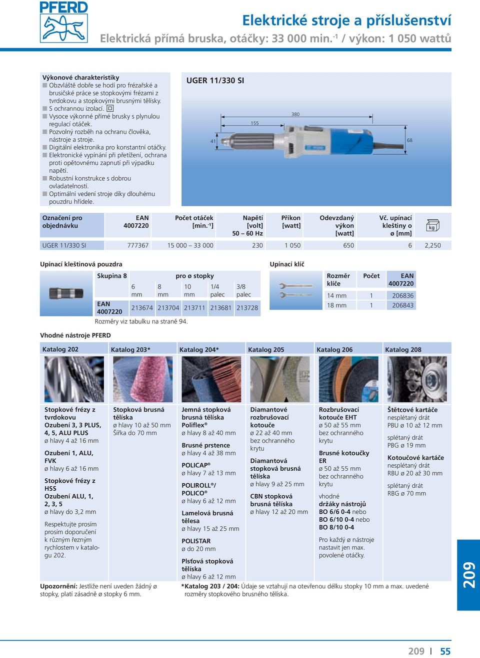 UGER 11/330 SI 30 155 41 otáček 50 0 Hz ø [] UGER 11/330 SI 77737 15 000 33 000 230 1 050 50 2,250 3/ 21374 213704 213711 2131 21372 y viz tabulku na straně 94.