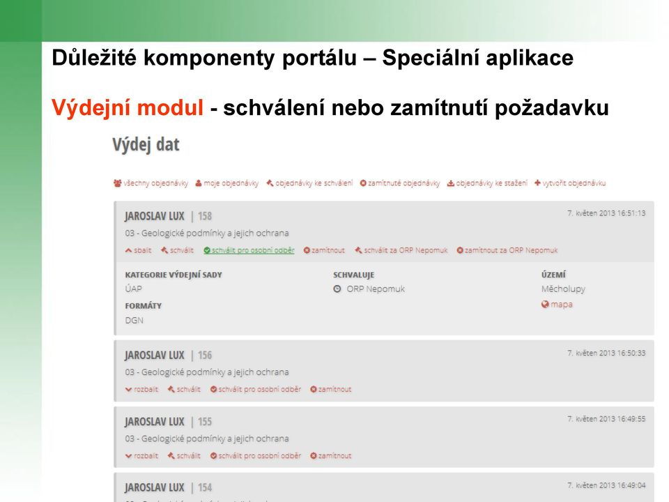 aplikace Výdejní modul -