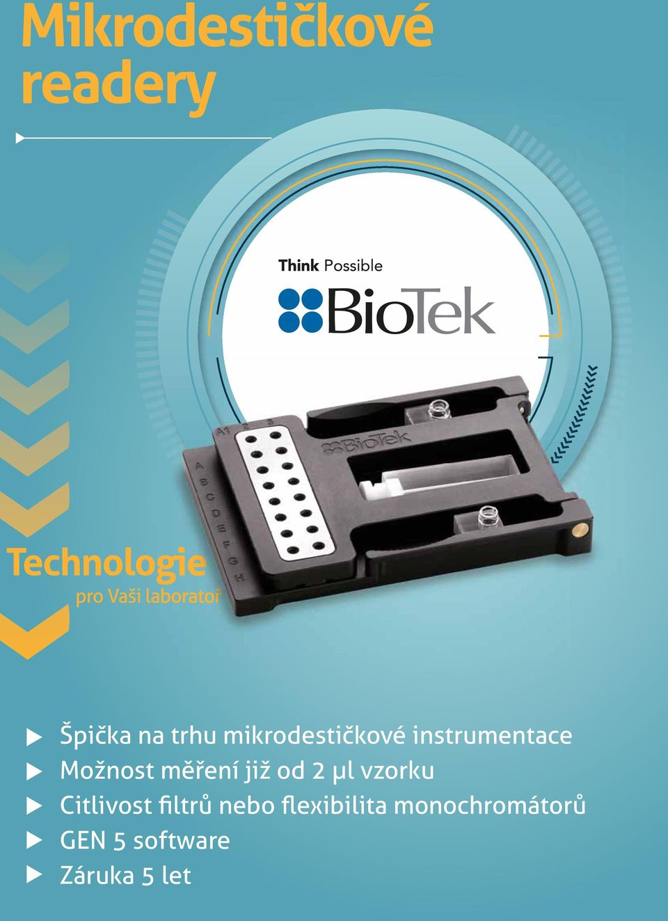 již od 2 µl vzorku Citlivost filtrů nebo