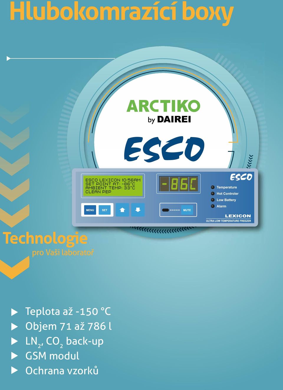 71 až 786 l LN 2, CO 2