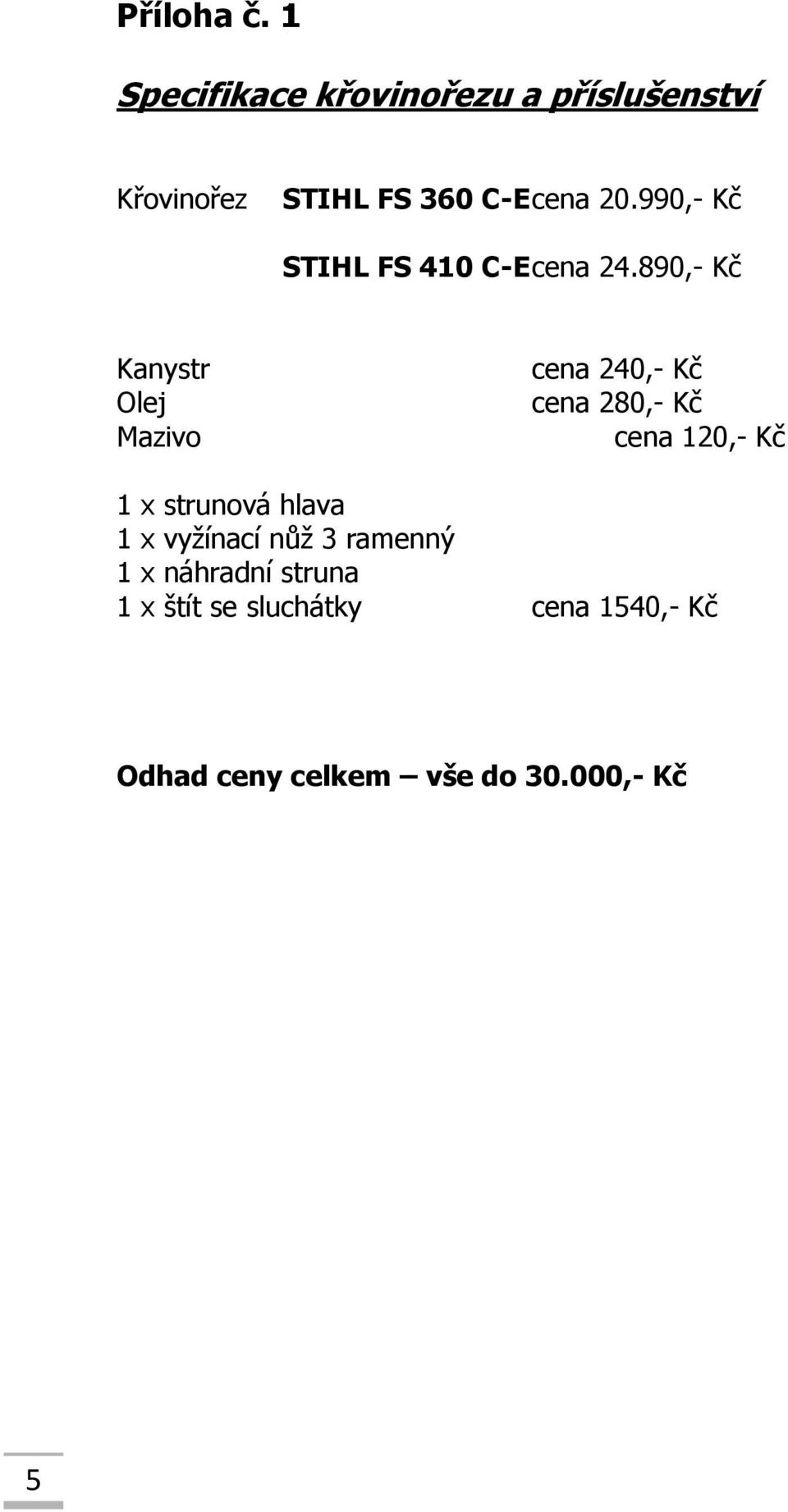 990,- Kč STIHL FS 410 C-E cena 24.