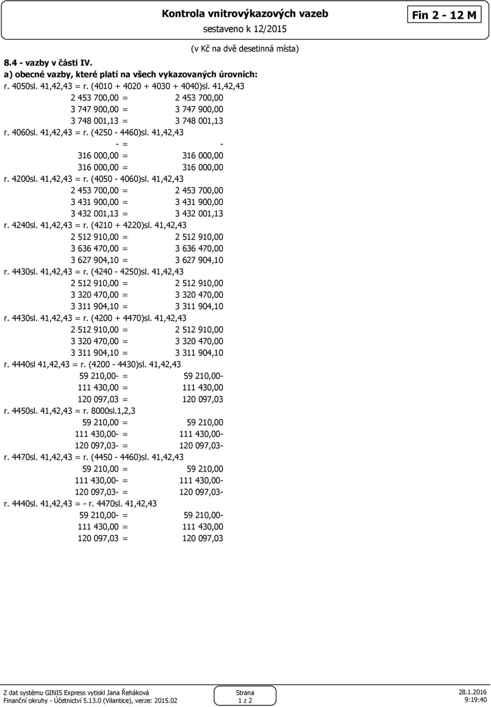 41,42,43 - = - 316 000,00 = 316 000,00 316 000,00 = 316 000,00 r. 4200sl. 41,42,43 = r. (4050-4060)sl. 41,42,43 2 453 700,00 = 2 453 700,00 3 431 900,00 = 3 431 900,00 3 432 001,13 = 3 432 001,13 r.