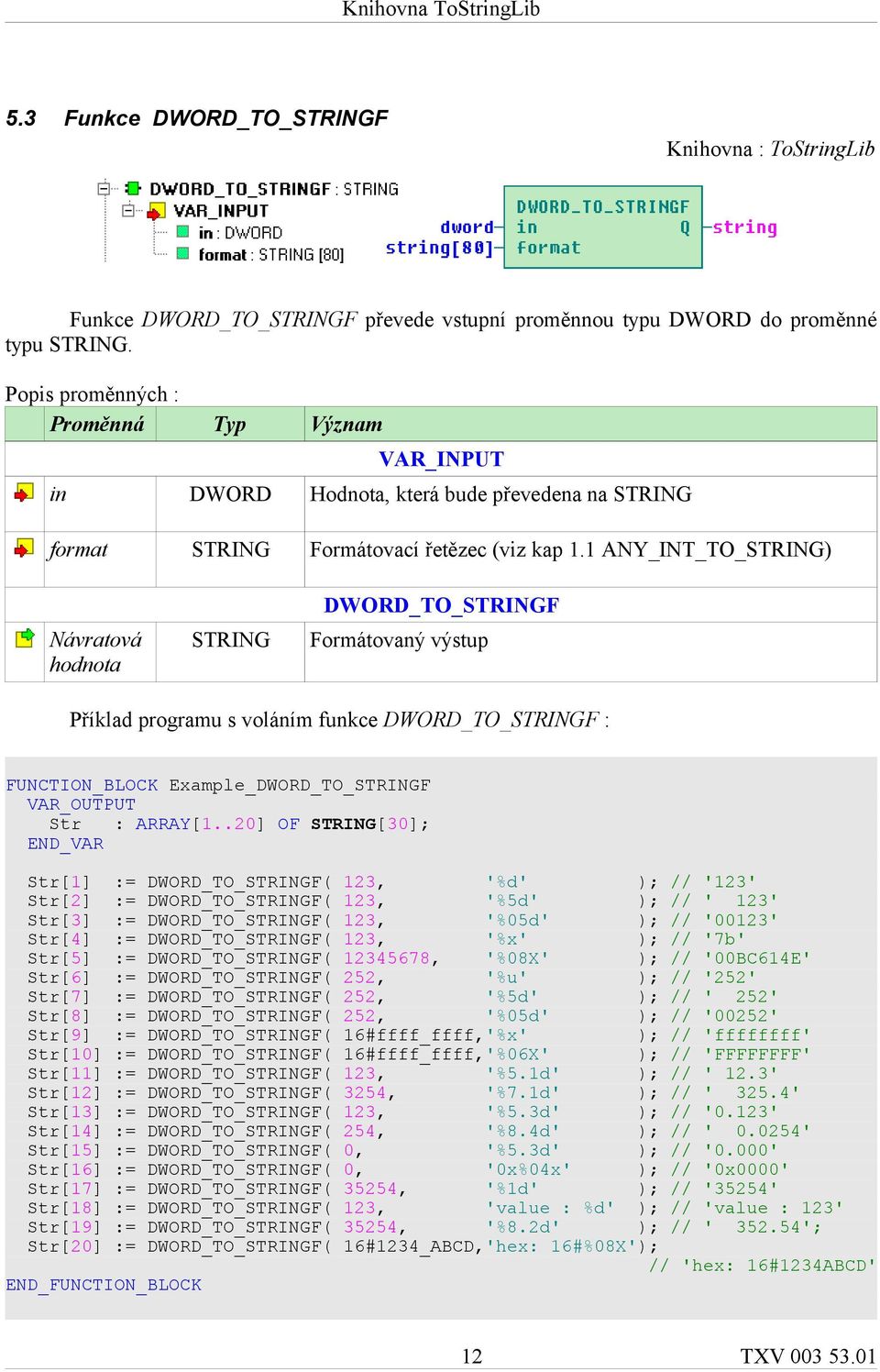 .20] OF [30]; Str[1] := DWORD_TO_F( 123, '%d' ); // '123' Str[2] := DWORD_TO_F( 123, '%5d' ); // ' 123' Str[3] := DWORD_TO_F( 123, '%05d' ); // '00123' Str[4] := DWORD_TO_F( 123, '%x' ); // '7b'