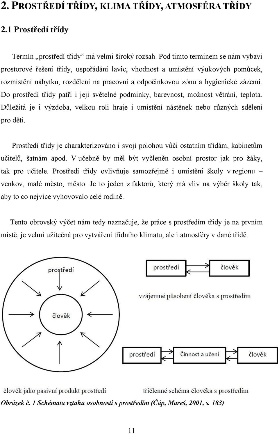 Do prostředí třídy patří i její světelné podmínky, barevnost, možnost větrání, teplota. Důležitá je i výzdoba, velkou roli hraje i umístění nástěnek nebo různých sdělení pro děti.
