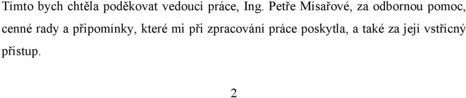 rady a připomínky, které mi při zpracování