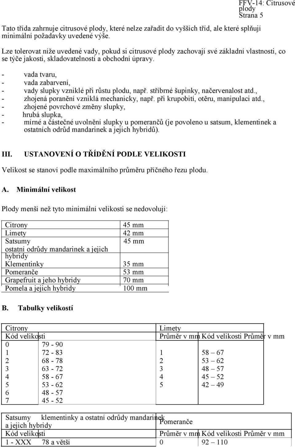 - vada tvaru, - vada zabarvení, - vady slupky vzniklé při růstu plodu, např. stříbrné šupinky, načervenalost atd., - zhojená poranění vzniklá mechanicky, např. při krupobití, otěru, manipulaci atd.