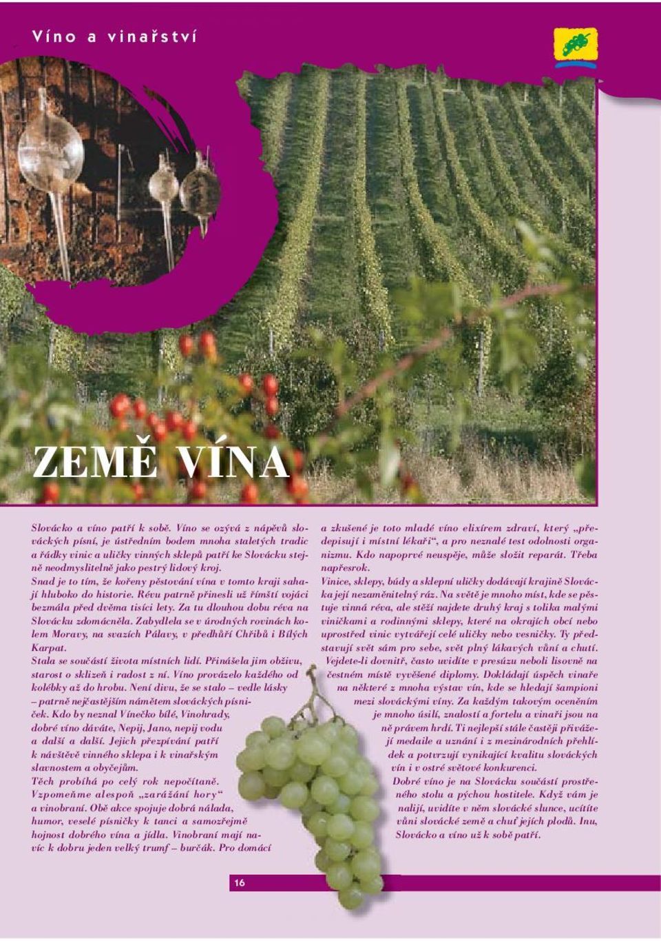 pře- a řádky vinic a uličky vinných sklepů patří ke Slovácku stejně neodmyslitelně jako pestrý lidový kroj. napřesrok. nizmu. Kdo napoprvé neuspěje, může složit reparát.