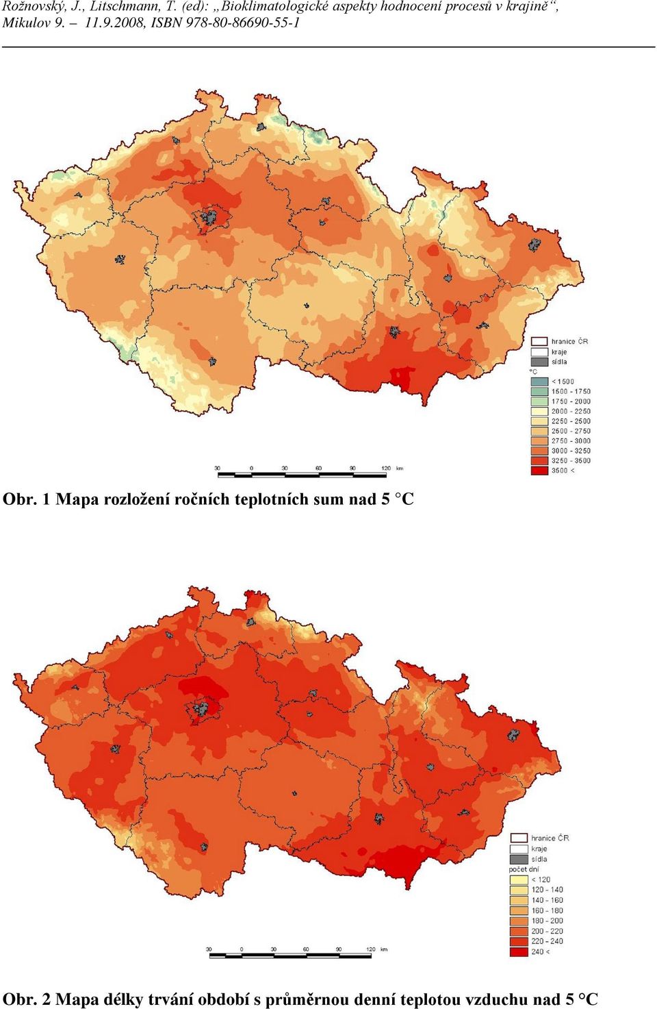 2 Mapa délky trvání období s