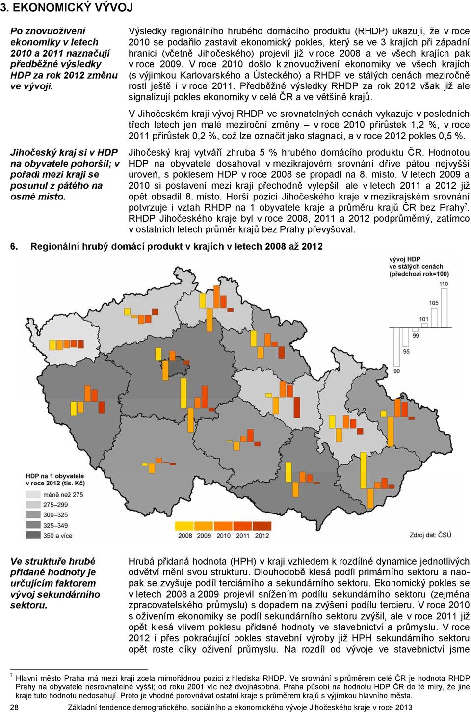 Výsledky regionálního hrubého domácího produktu (RHDP) ukazují, že v roce 21 se podařilo zastavit ekonomický pokles, který se ve 3 krajích při západní hranici (včetně Jihočeského) projevil již v roce