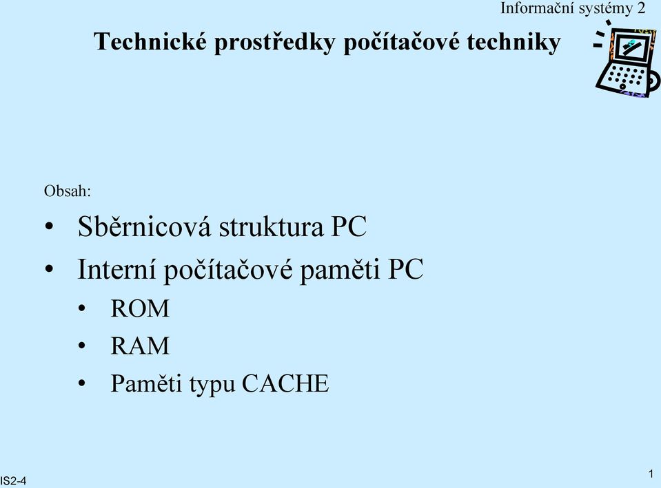 Interní počítačové paměti PC