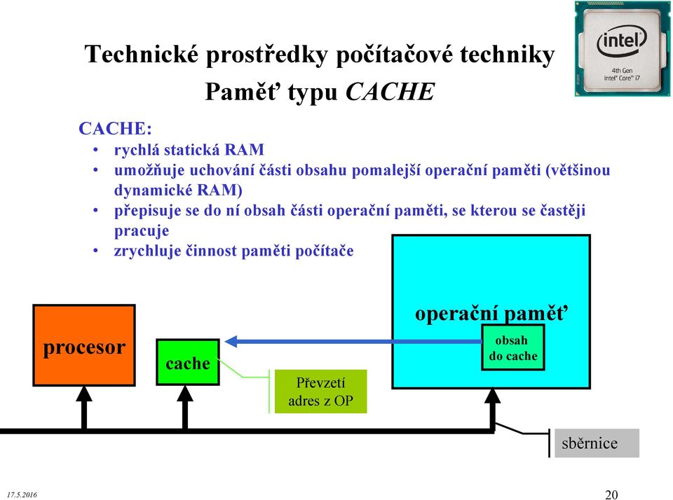 části operační paměti, se kterou se častěji pracuje zrychluje činnost paměti