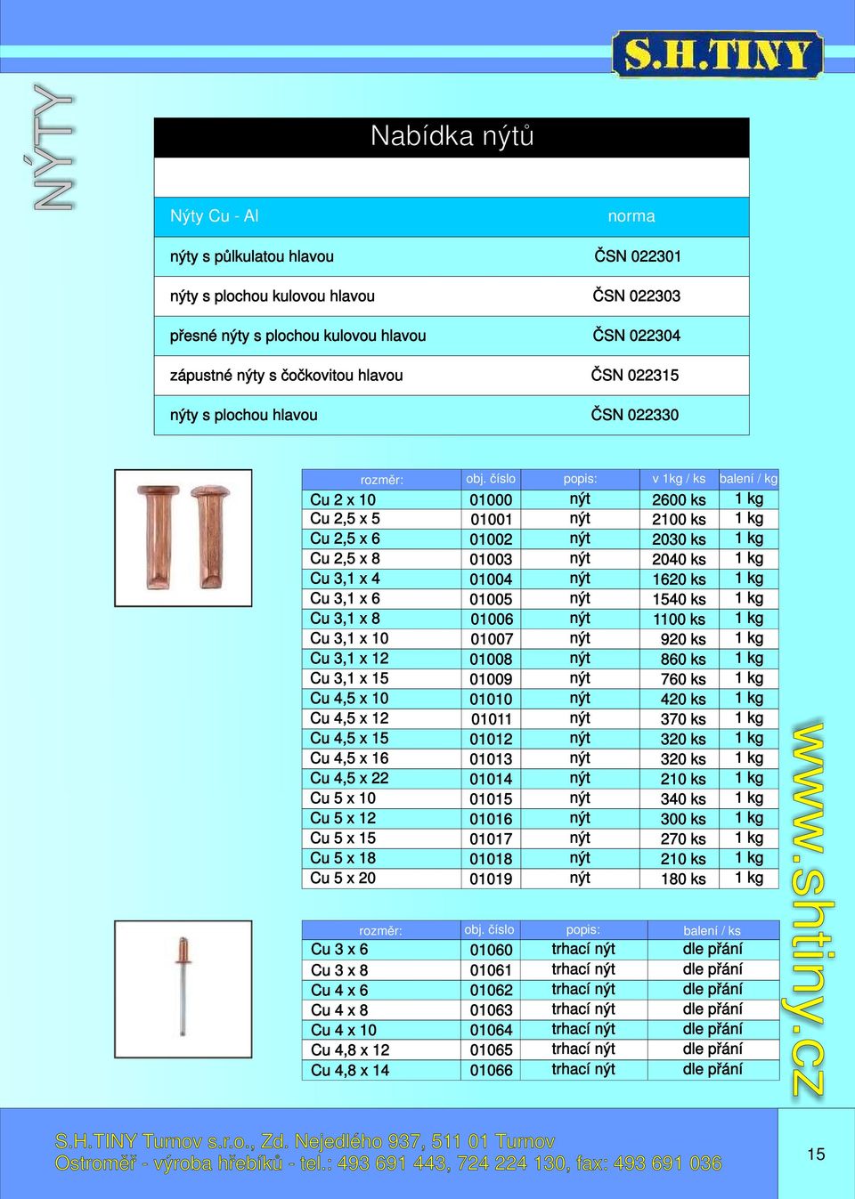 Cu 5 x 10 Cu 5 x 12 Cu 5 x 15 Cu 5 x 18 Cu 5 x 20 01000 01001 01002 01003 01004 01005 01006 01007 01008 01009 01010 01011 01012 01013 01014 01015 01016 01017 01018 01019 v 1kg / 2600 2100 2030 2040