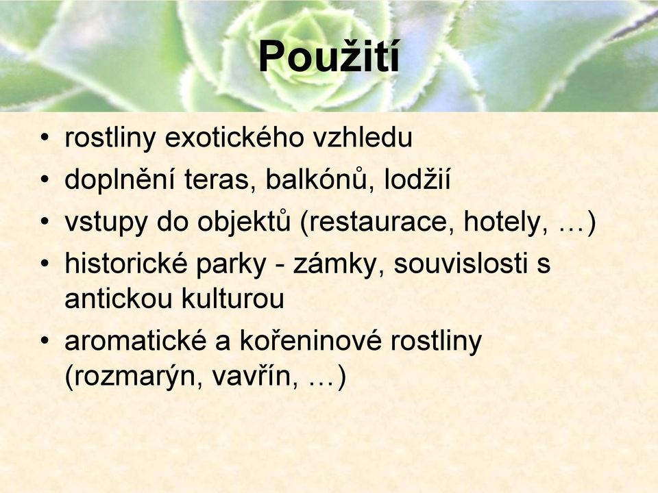 ) historické parky - zámky, souvislosti s antickou
