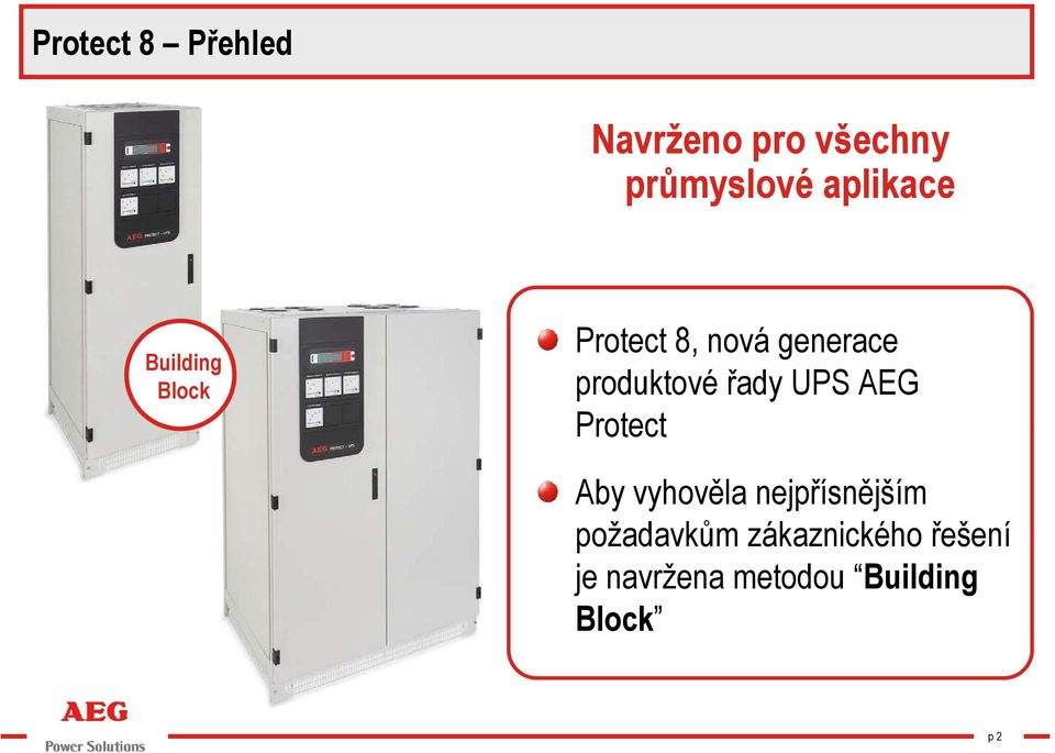 řady UPS AEG Protect Aby vyhověla nejpřísnějším požadavkům