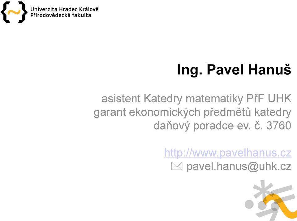 předmětů katedry daňový poradce ev. č.