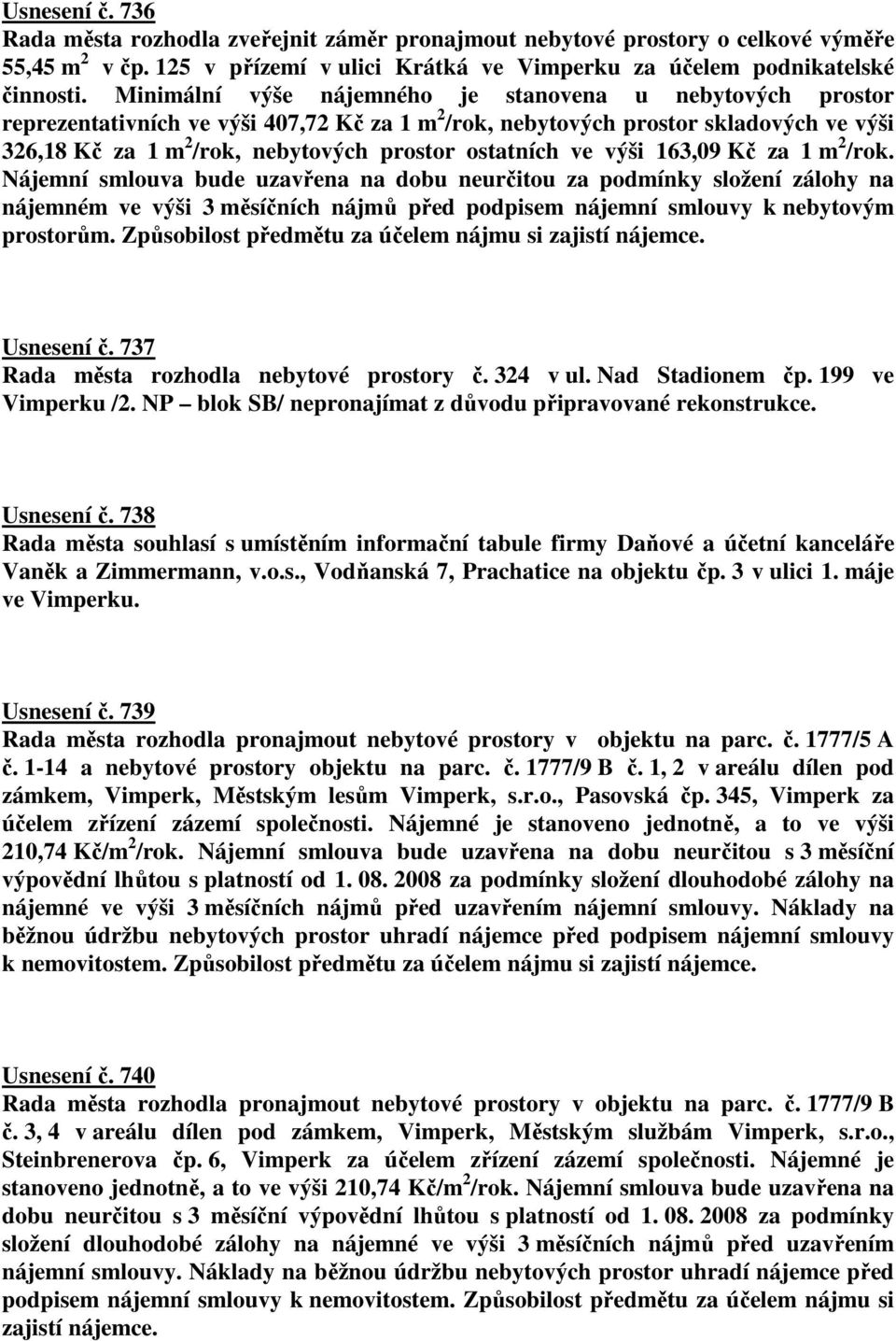 ostatních ve výši 163,09 Kč za 1 m 2 /rok.
