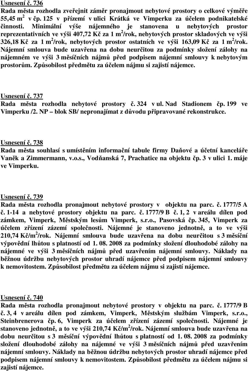 ostatních ve výši 163,09 Kč za 1 m 2 /rok.