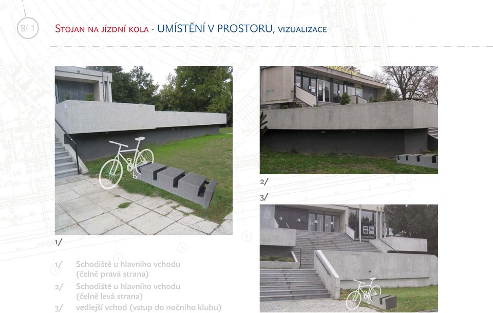 (čelně pravá strana) 2/ Schodiště u hlavního vchodu