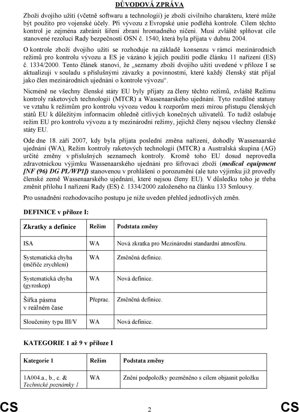 O kontrole zboží dvojího užití se rozhoduje na základě konsenzu v rámci mezinárodních režimů pro kontrolu vývozu a ES je vázáno k jejich použití podle článku 11 nařízení (ES) č. 1334/2000.
