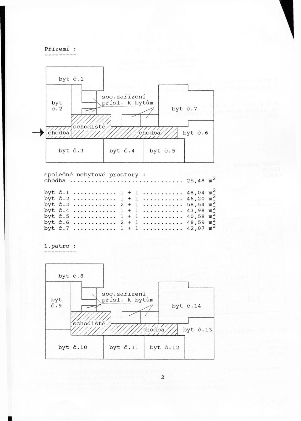 5 společné neové chodba prostory 5,48 3 4 5 6 7 + + 48,04 46, 0 58,