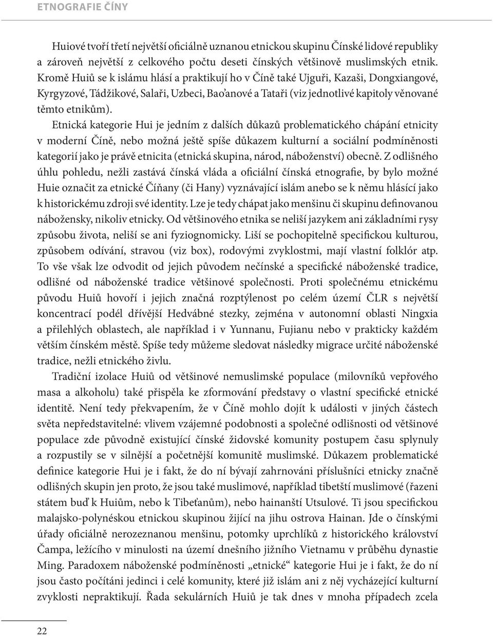 Etnická kategorie Hui je jedním z dalších důkazů problematického chápání etnicity v moderní Číně, nebo možná ještě spíše důkazem kulturní a sociální podmíněnosti kategorií jako je právě etnicita