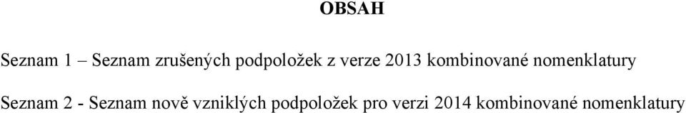 nomenklatury Seznam 2 - Seznam nově