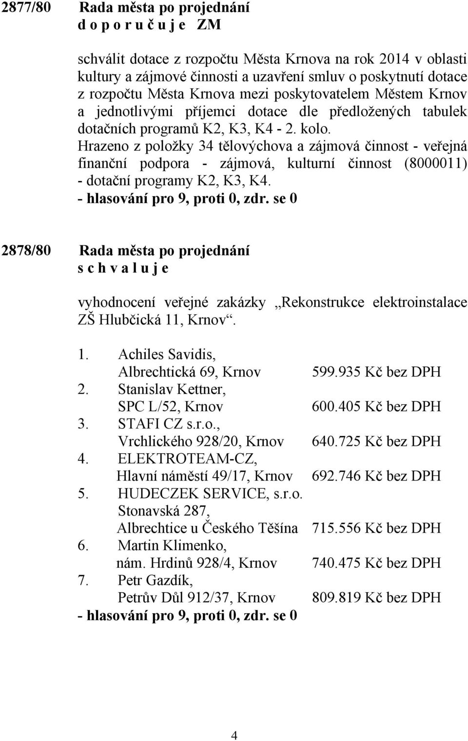 Hrazeno z položky 34 tělovýchova a zájmová činnost - veřejná finanční podpora - zájmová, kulturní činnost (8000011) - dotační programy K2, K3, K4.