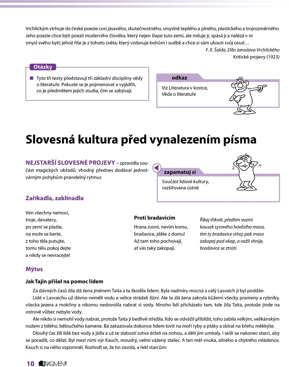 si sám ukouti svůj osud F. X. Šalda, Dílo Jaroslava Vrchlického Kritické projevy (1923) Tyto tři texty představují tři základní discipliny vědy o literatuře.