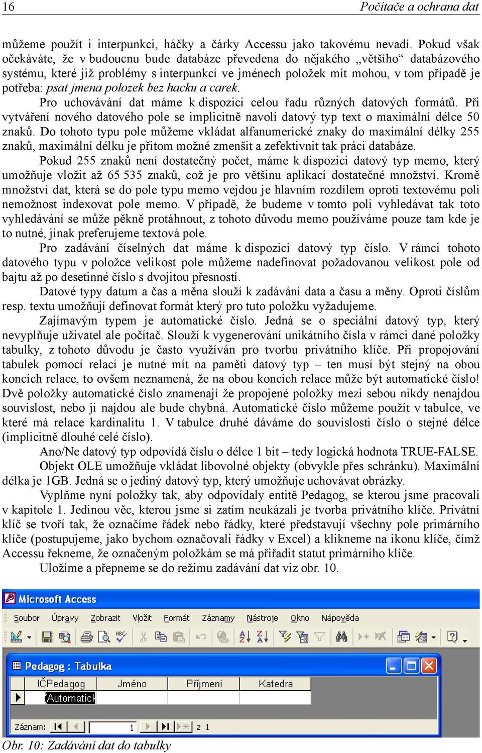 jmena polozek bez hacku a carek. Pro uchovávání dat máme k dispozici celou řadu různých datových formátů.