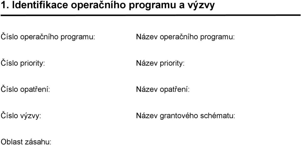 priority: Název priority: Číslo opatření: Název
