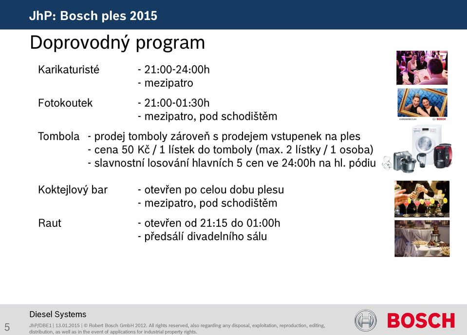 (max. 2 lístky / 1 osoba) - slavnostní losování hlavních 5 cen ve 24:00h na hl.