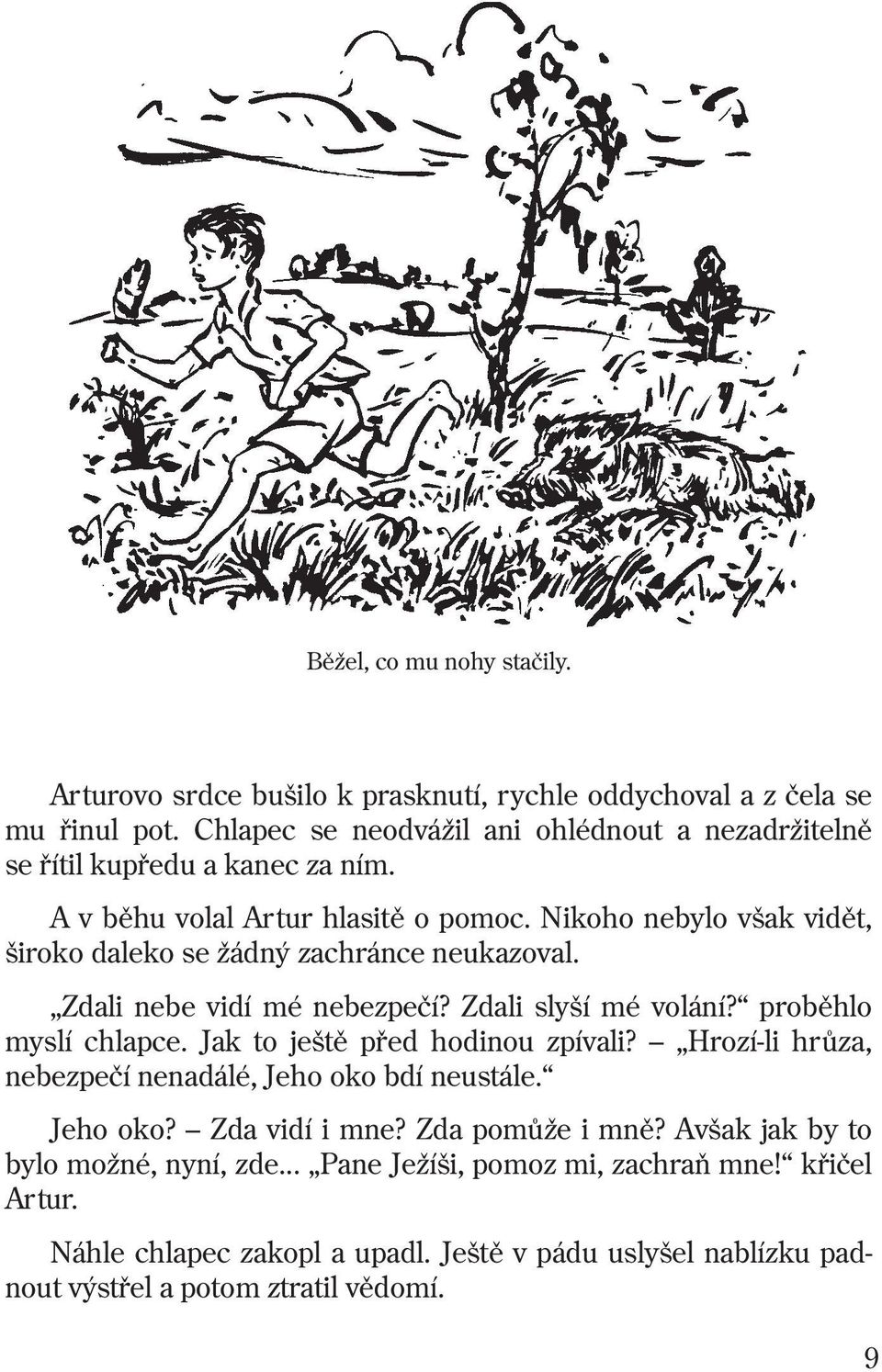 Nikoho nebylo však vidìt, široko daleko se žádný zachránce neukazoval. Zdali nebe vidí mé nebezpeèí? Zdali slyší mé volání? probìhlo myslí chlapce.