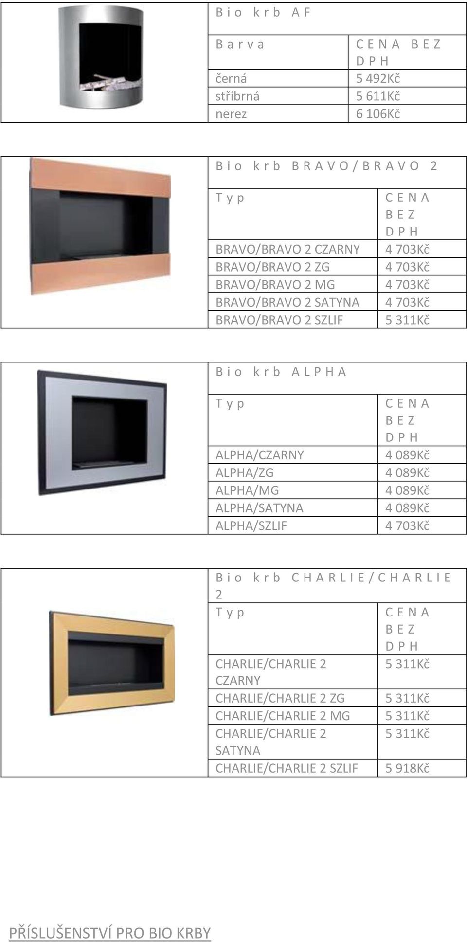 ALPHA/MG ALPHA/SATYNA ALPHA/SZLIF C E N A B E Z 4 089Kč 4 089Kč 4 089Kč 4 089Kč 4 703Kč B i o k r b C H A R L I E / C H A R L I E 2 T y p C E N A B E Z