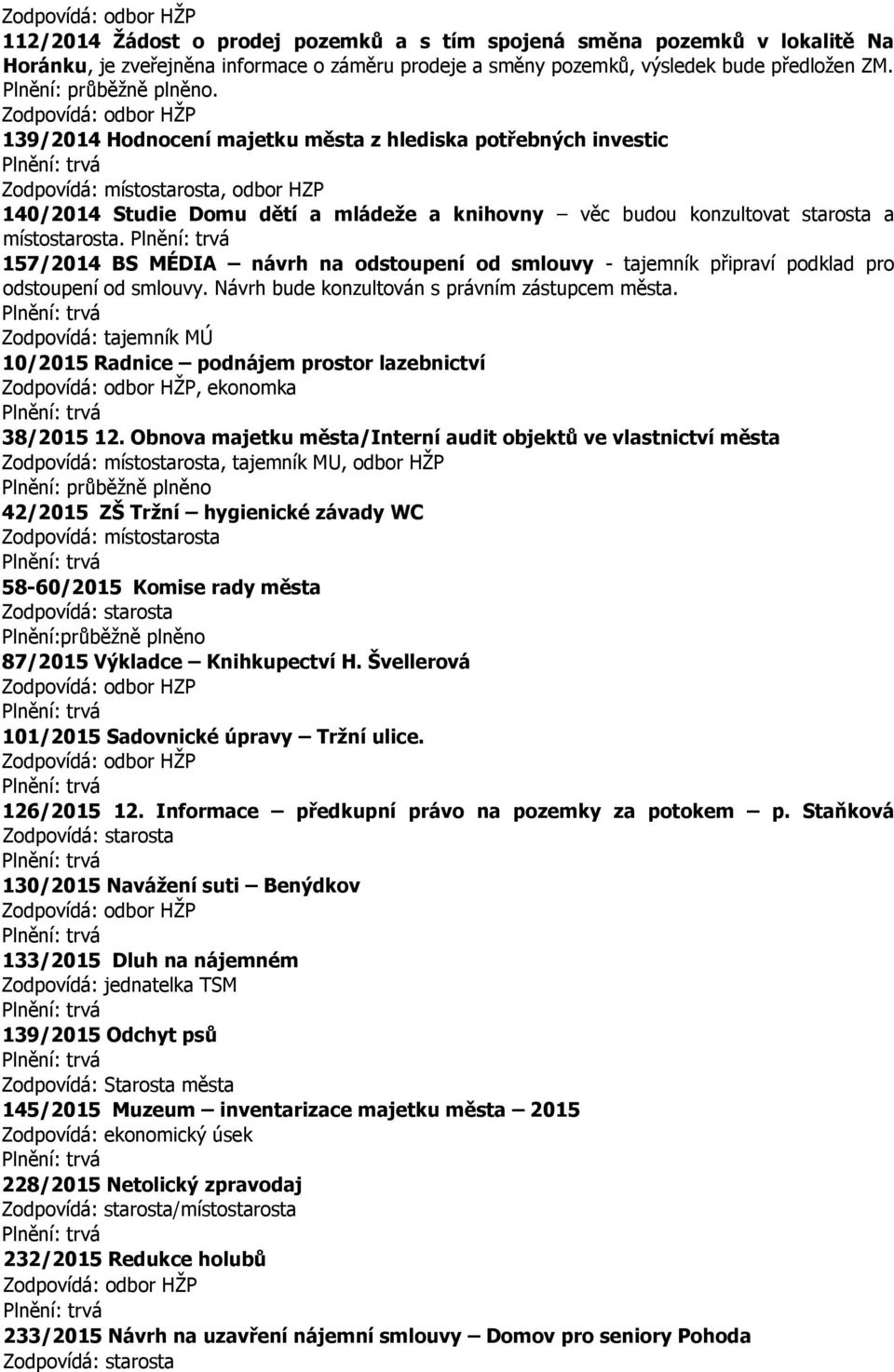 157/2014 BS MÉDIA návrh na odstoupení od smlouvy - tajemník připraví podklad pro odstoupení od smlouvy. Návrh bude konzultován s právním zástupcem města.