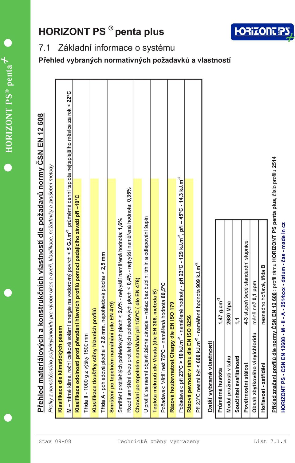 polyvinylchloridu pro výrobu oken a dve í, klasifikace, požadavky a zkušební metody Klasifikace dle klimatických pásem M mírné klima, ro ní celková solární energie na vodorovný povrch < 5 GJ.