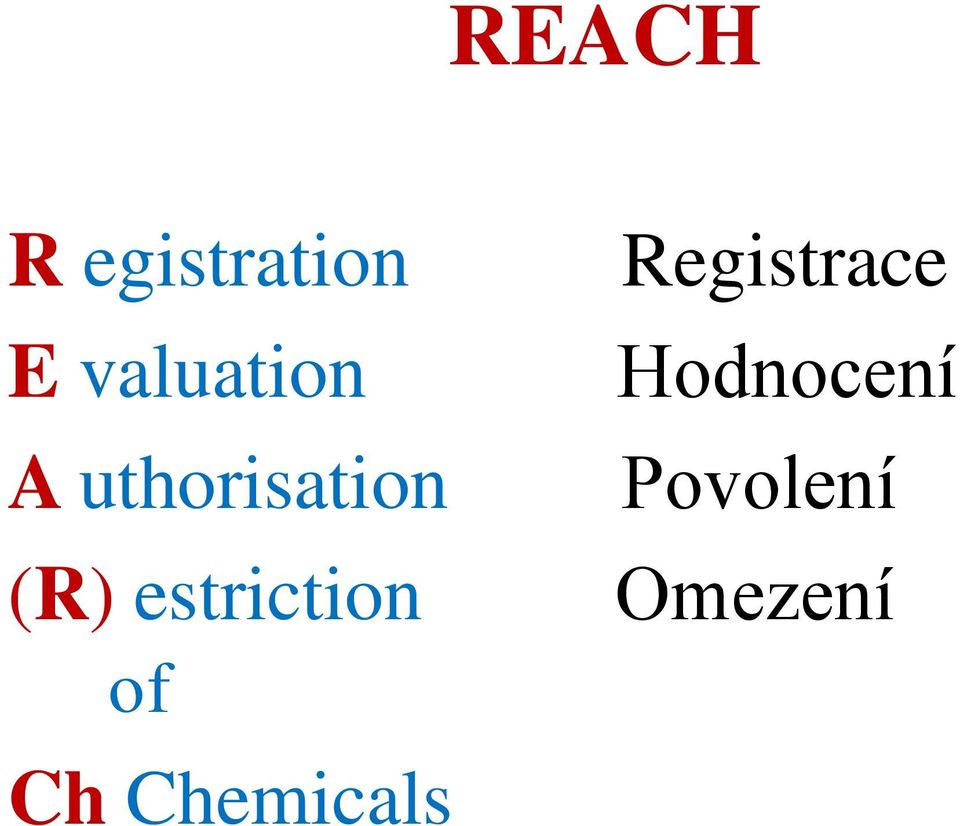 estriction of Ch Chemicals