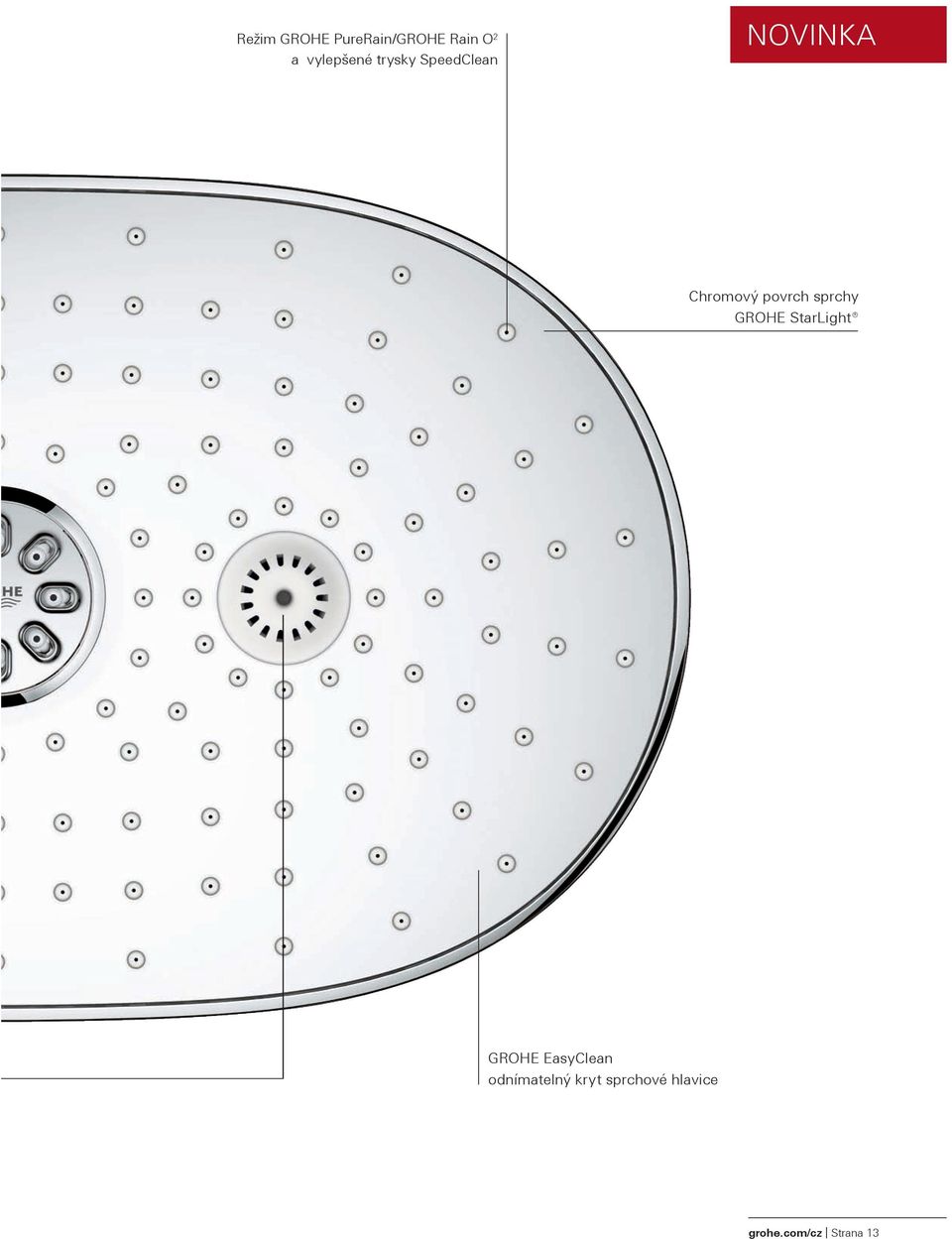 povrch sprchy GROHE StarLight GROHE EasyClean
