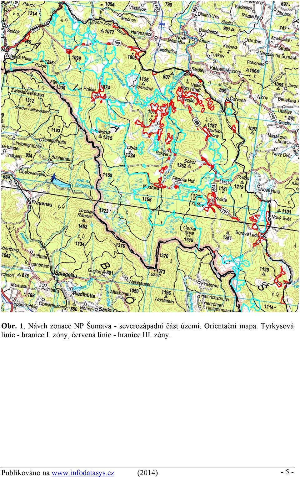 území. Orientační mapa.