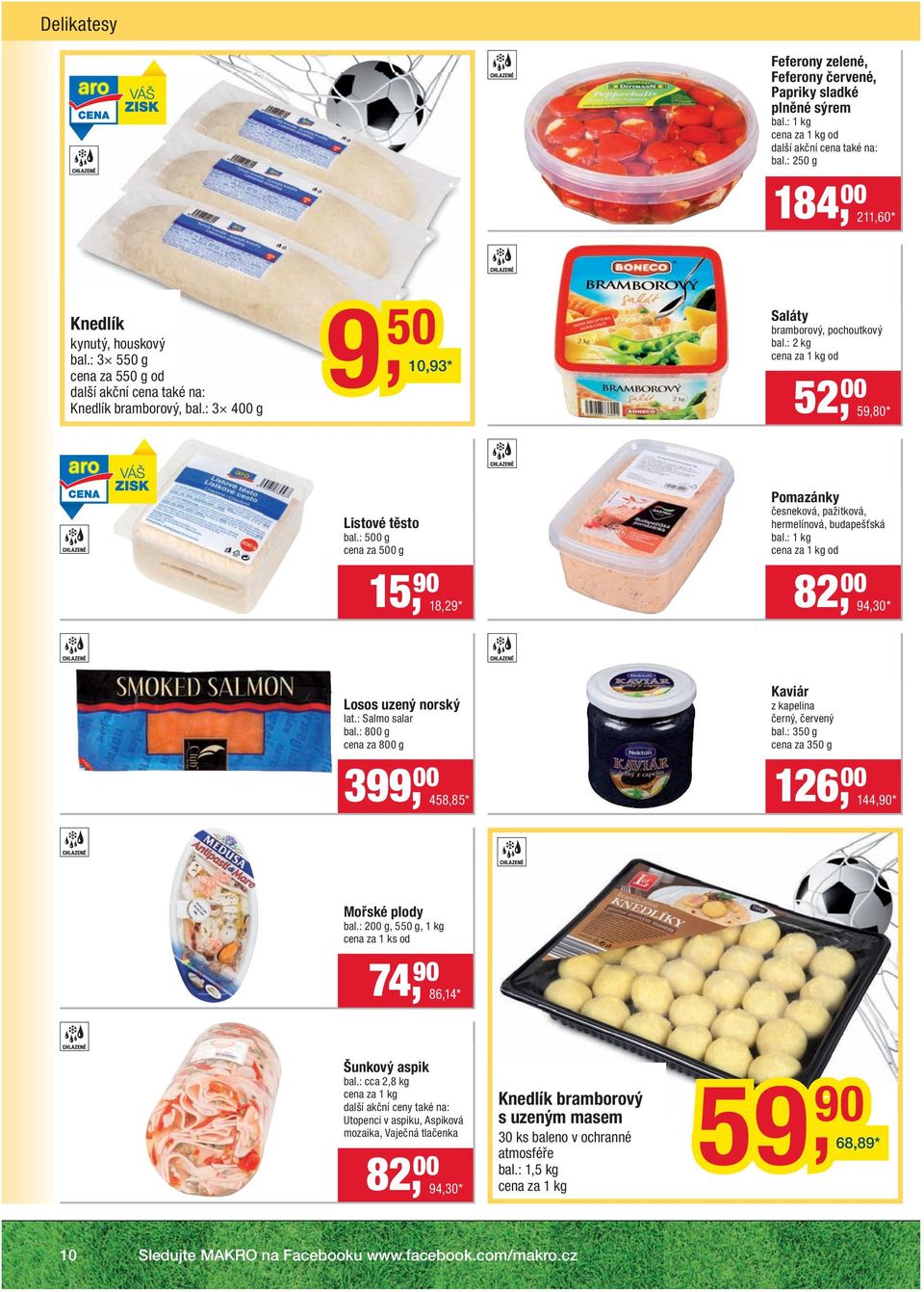 : 1 kg od 15, 90 18,29 * 82, 00 94,30 * Losos uzený norský lat.: Salmo salar bal.: 800 g cena za 800 g Kaviár z kapelina černý, červený bal.