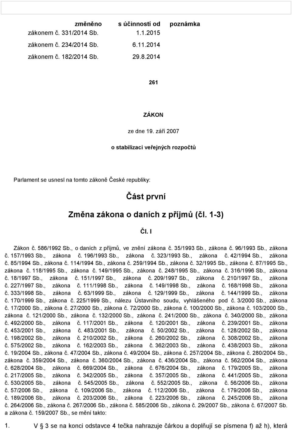 , o daních z příjmů, ve znění zákona č. 35/1993 Sb., zákona č. 96/1993 Sb., zákona č. 157/1993 Sb., zákona č. 196/1993 Sb., zákona č. 323/1993 Sb., zákona č. 42/1994 Sb., zákona č. 85/1994 Sb.