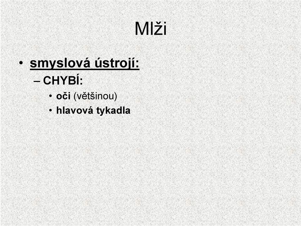 CHYBÍ: oči