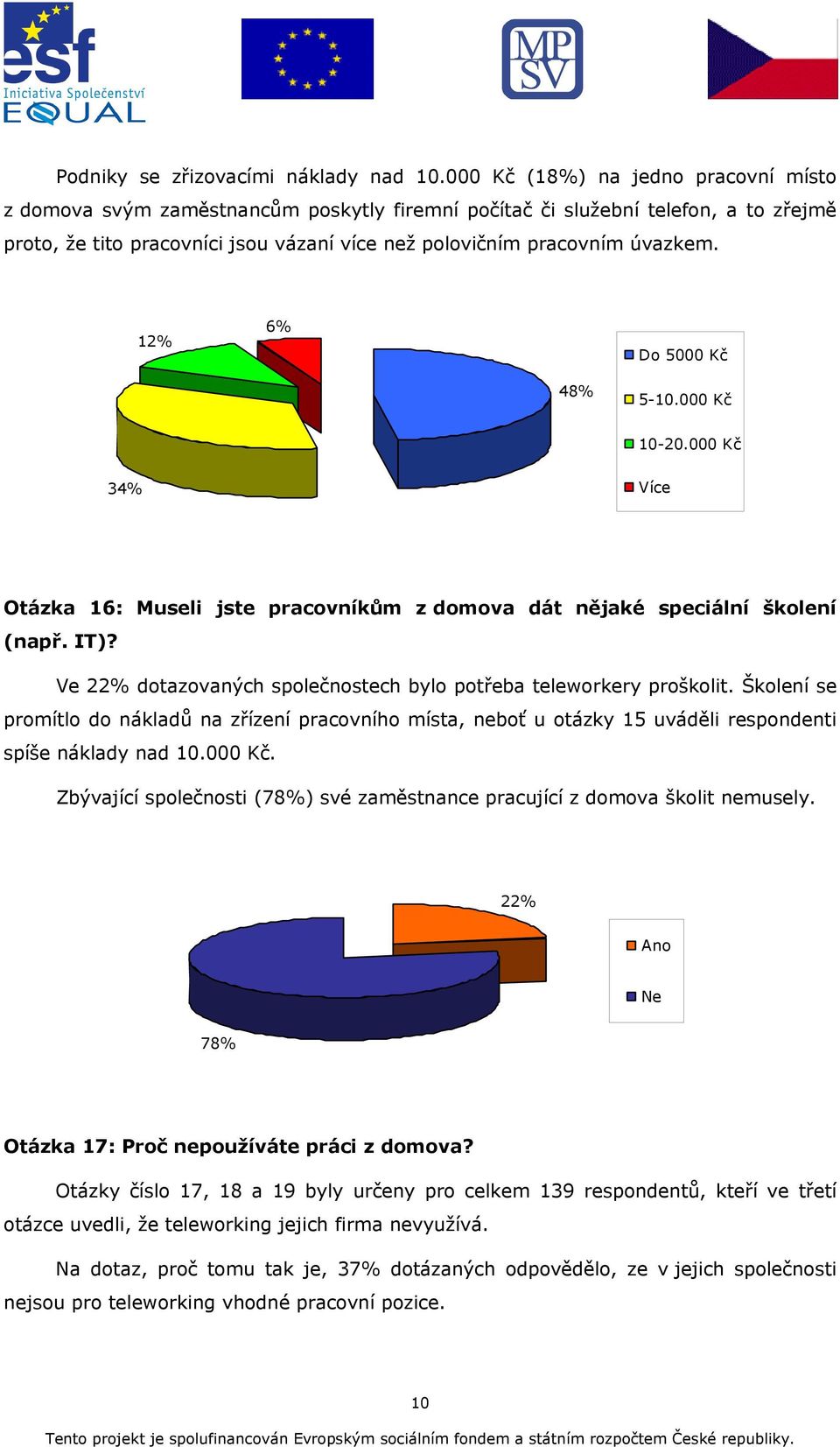 12% 6% Do 5000 Kč 48% 5-10.000 Kč 10-20.000 Kč 34% Více Otázka 16: Museli jste pracovníkům z domova dát nějaké speciální školení (např. IT)?