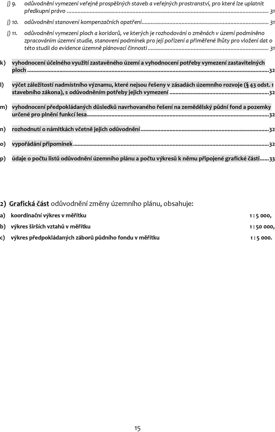 studii do evidence územně plánovací činnosti... 31 k) vyhodnocení účelného využití zastavěného území a vyhodnocení potřeby vymezení zastavitelných ploch.